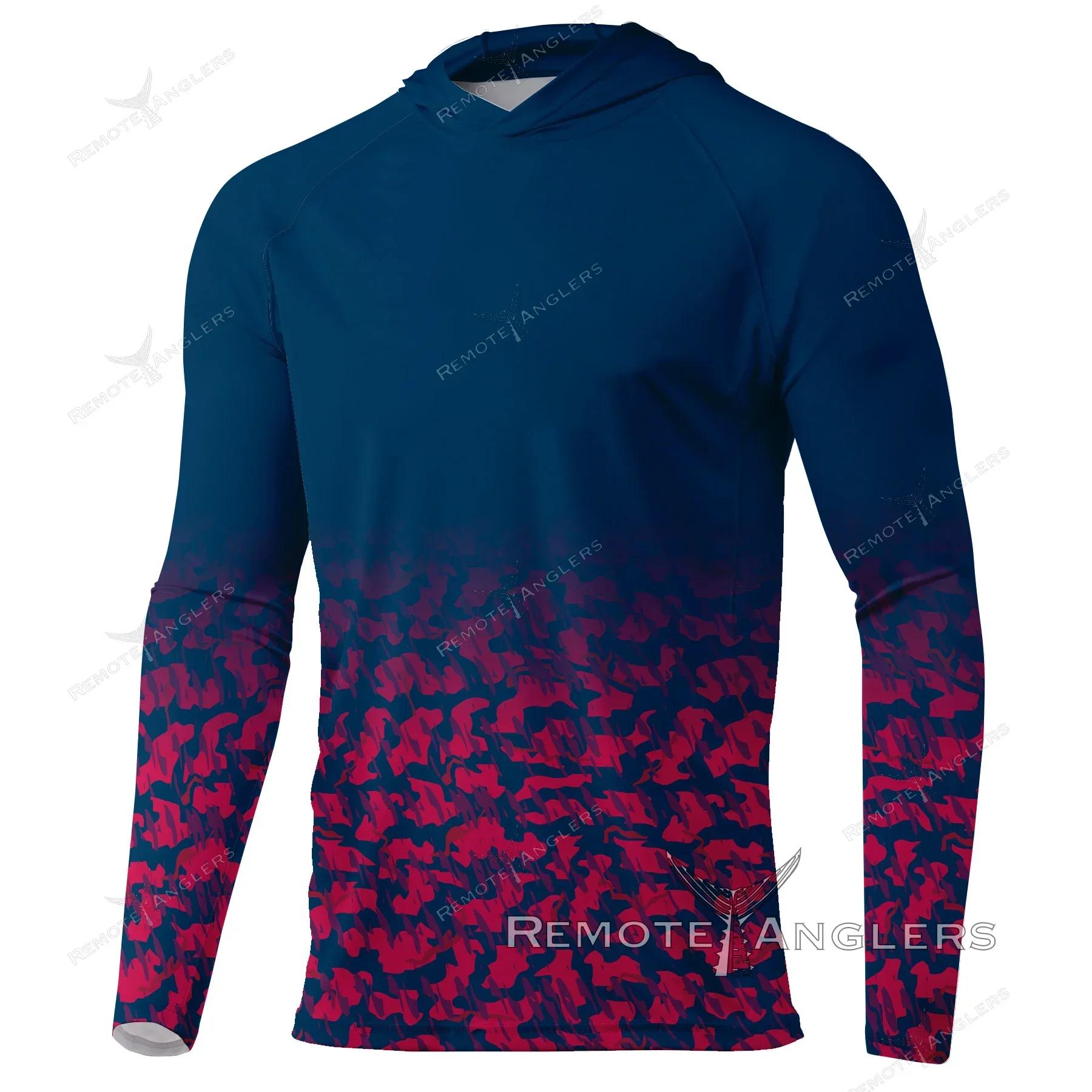 남성용 낚시 셔츠, 자외선 차단 후드, UPF 50 +, 긴 소매, UV 경량, 통기성 하이킹 셔츠